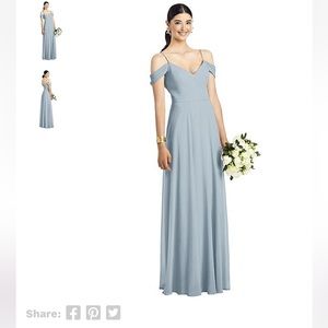 After Six Bridesmaid Dress. Style: 1526, in Lux Chiffon; Color: Mist, Size 12